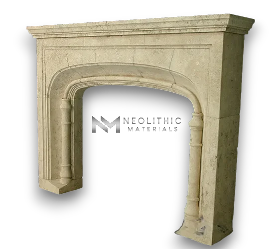 Limestone Fireplace Mantel - Image 3